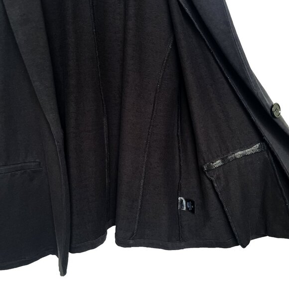 Black One-Button Cotton Stretch Blazer — Made in USA — Pleione Size M - Picture 7 of 12